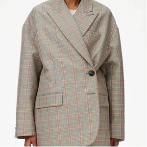 Tibi Nova Plaid Liam Blazer - S